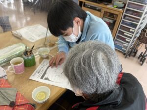 デイサービスセンター 古の市 実習学生の様子